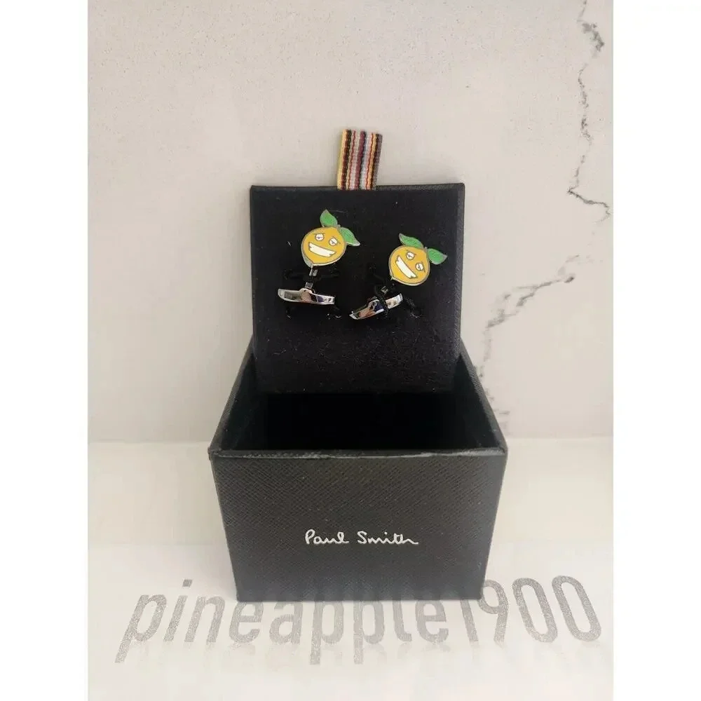 NIB Paul Smith Metal CUFFLINKS Lemon